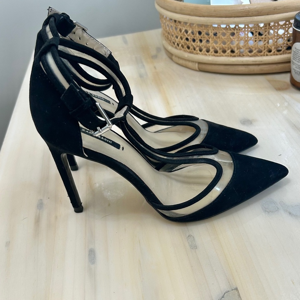 Zara T strap Black heels